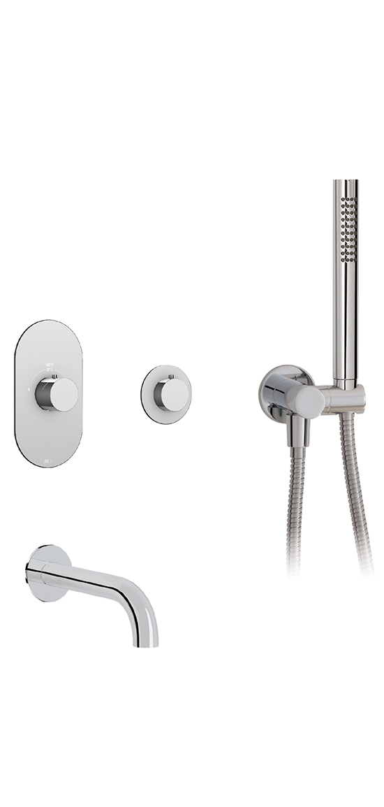Aquabrass D5 Thermostatic 2 Functions Shower Kit Carina Design